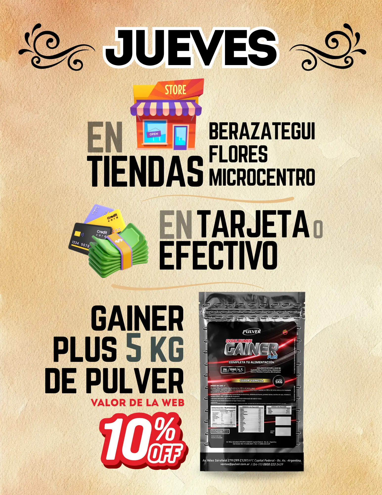 Promoción en Casa Central para Gainer Plus 5 Pulver