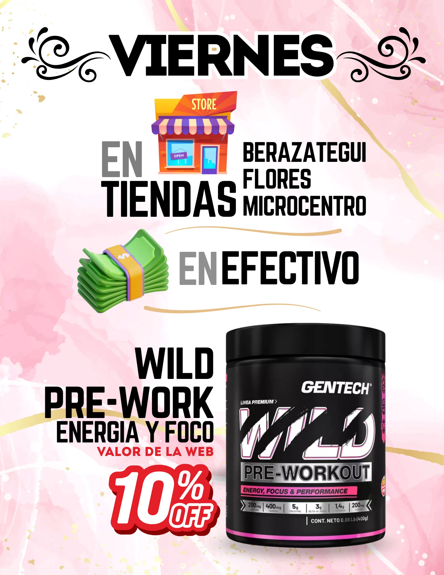 Promoción en Casa Central para Wild Pre Workout Gentech