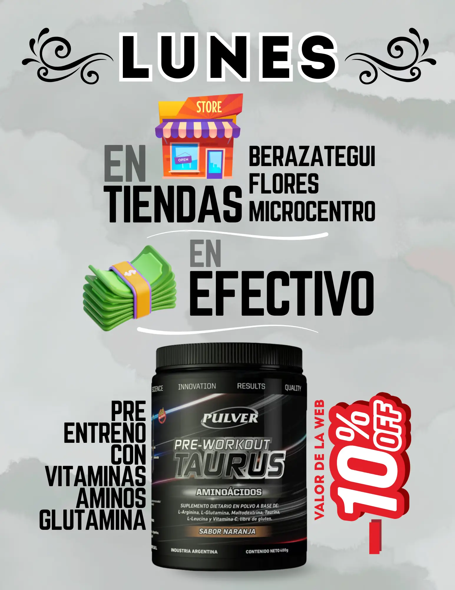 Promoción en Casa Central para Amino Taurus Pulver