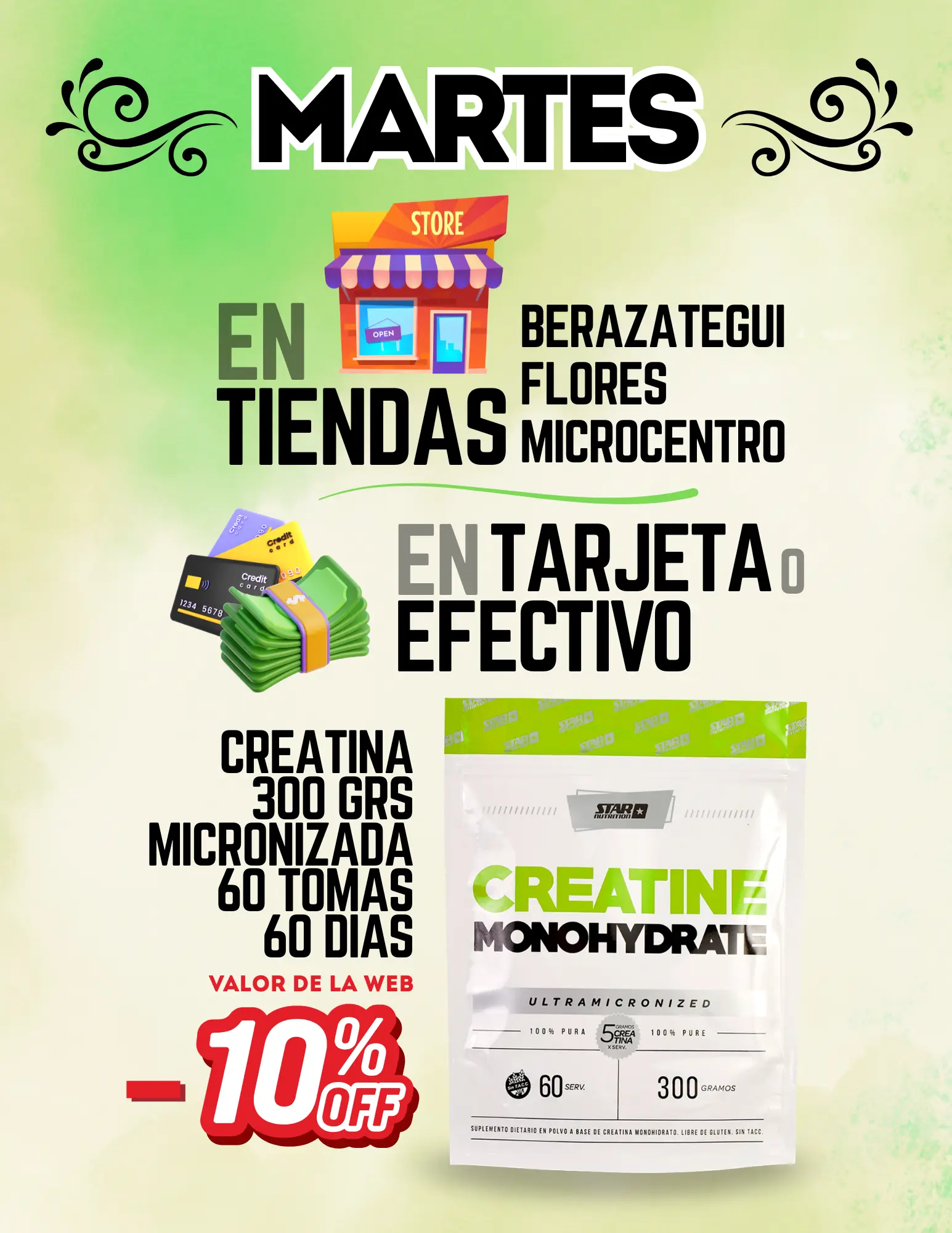 Promoción en Casa Central para Creatina Star Nutrition