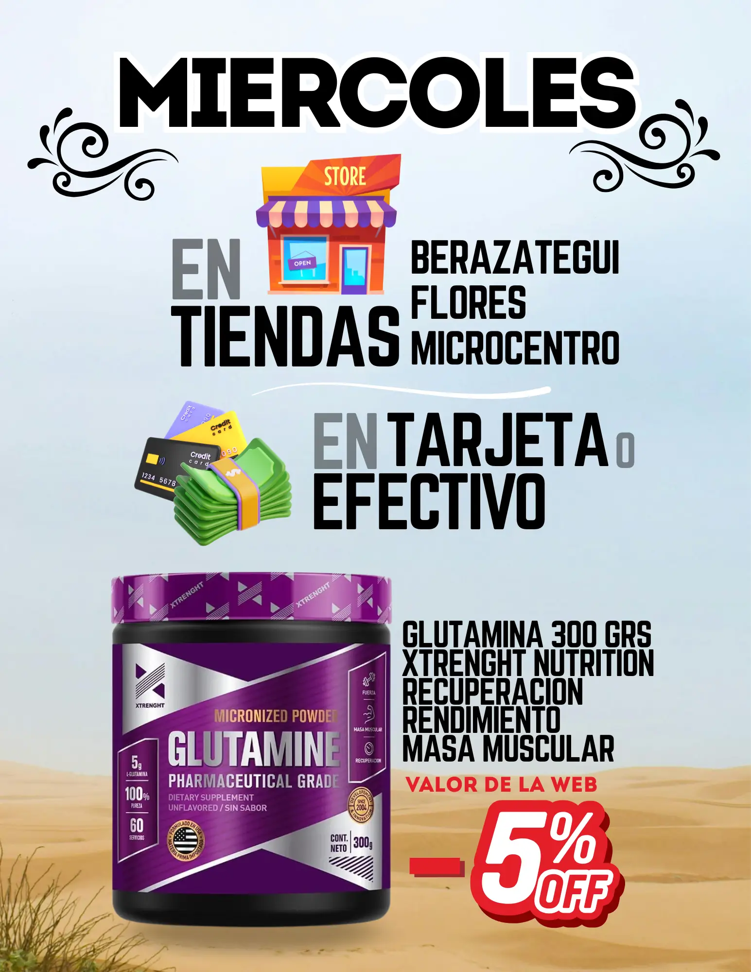 Promoción en Casa Central para Glutamina Xtrenght Nutrition
