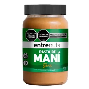 Pasta de maní 370 grs Entrenuts, endulzada con Stevia