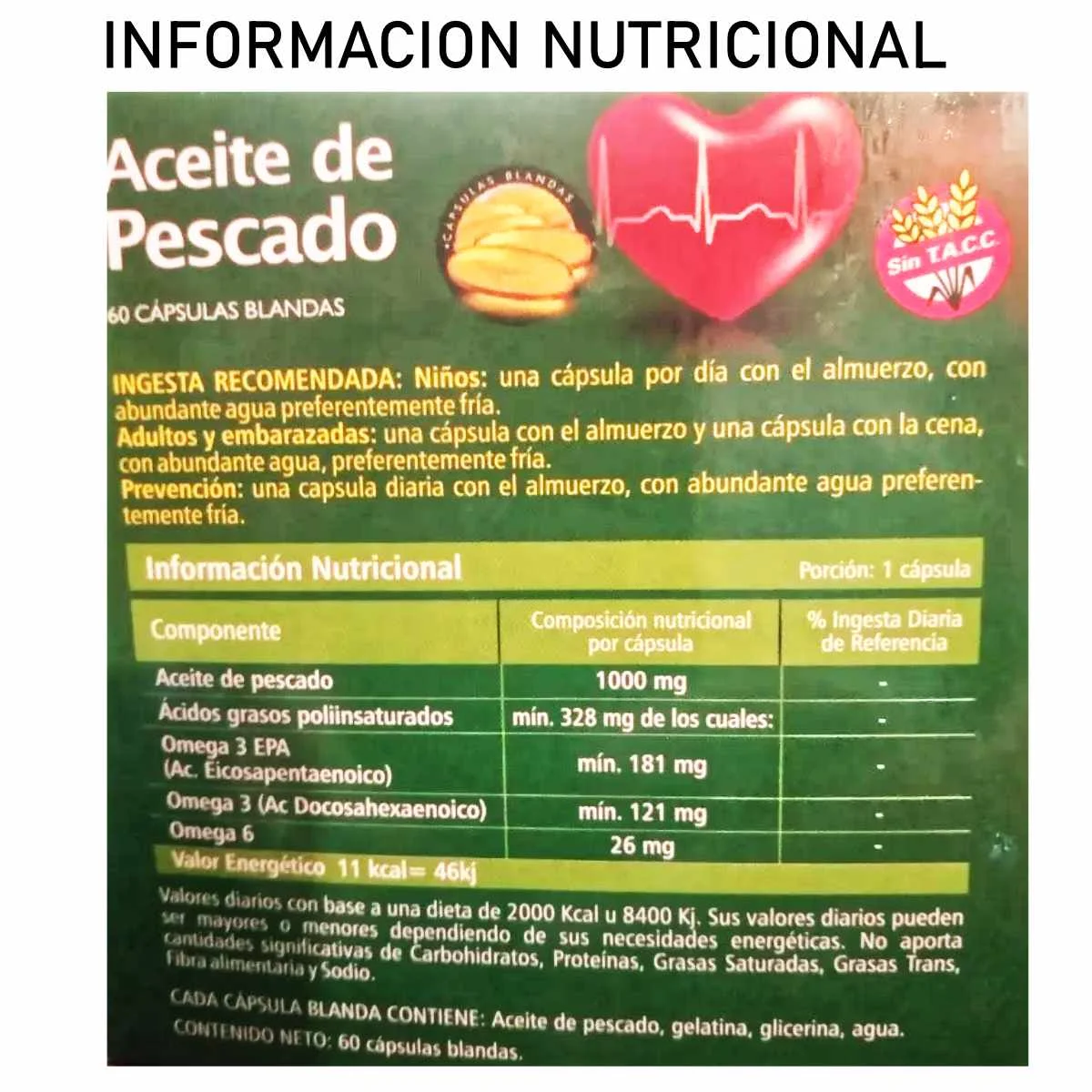 Aceite de pescado Omega 3 x60 softgels - Geonat