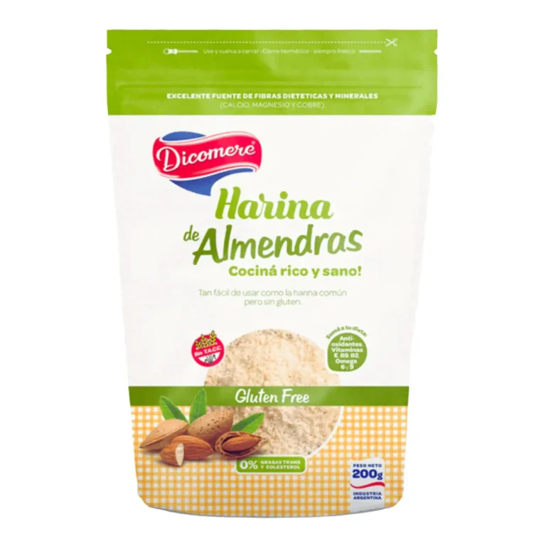 Harina de Almendras con Piel 200 g de Dicomere, envase