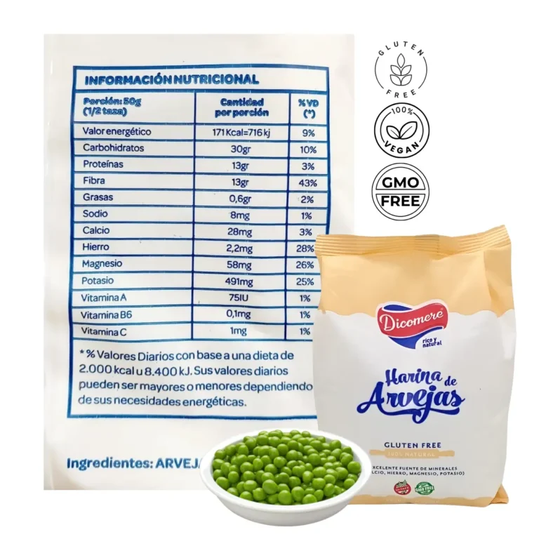 Harina de Arvejas Sin TACC 450 g de Dicomere, detalle del producto