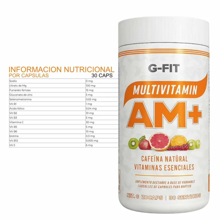 Información nutricional del Multivitamin AM+ de Generation Fit