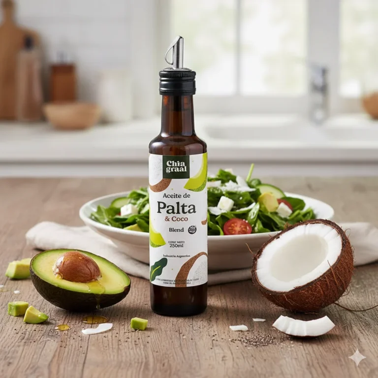 Aceite de Palta y Coco Blend 250 ml de Chia Graal, detalle del producto
