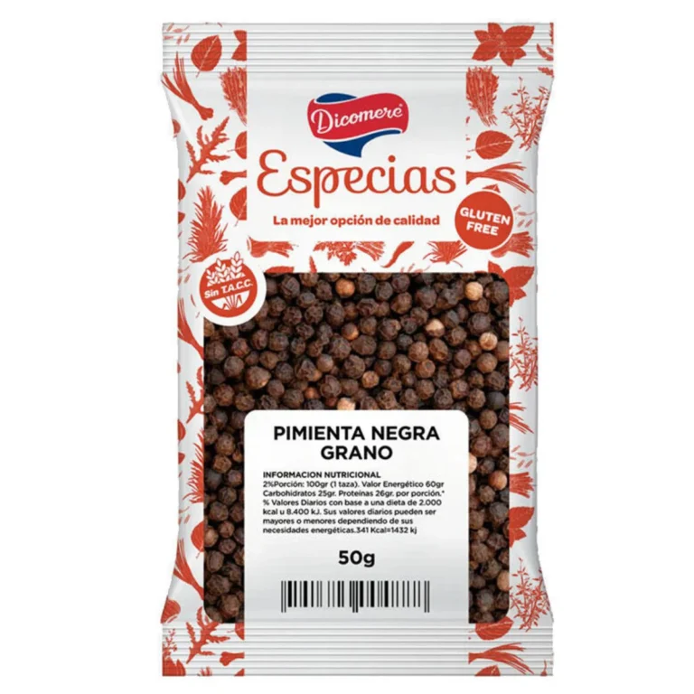 Pimienta Negra en Grano 30 g de Dicomere, envase