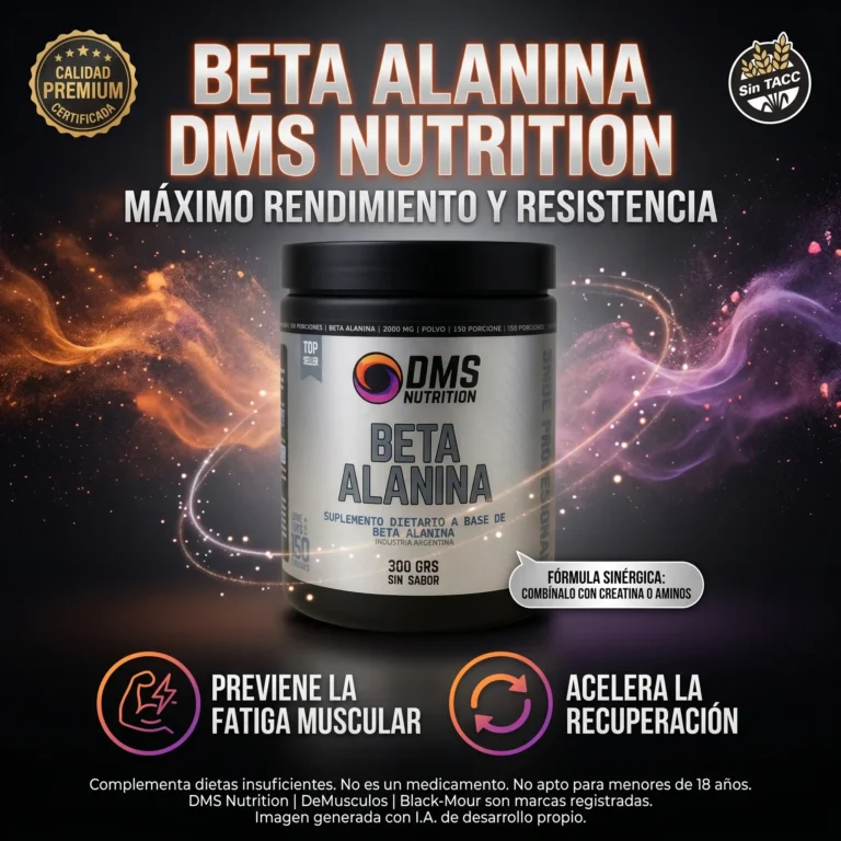 Beta Alanina 100% pura de DMS Nutrition, envase de 300 gramos