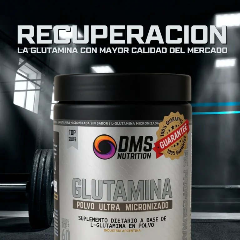 Glutamina de DMS Nutrition 300 g: rinde 60 tomas de 5 gramos