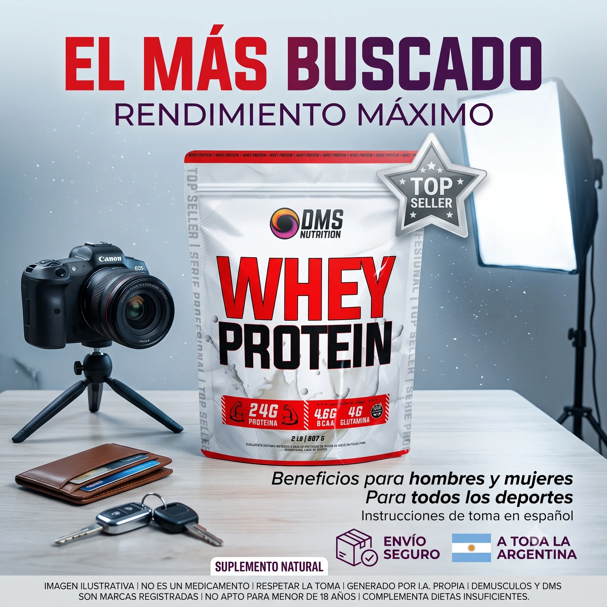 Whey DMS 2 Lbs con Glutamina y BCAA