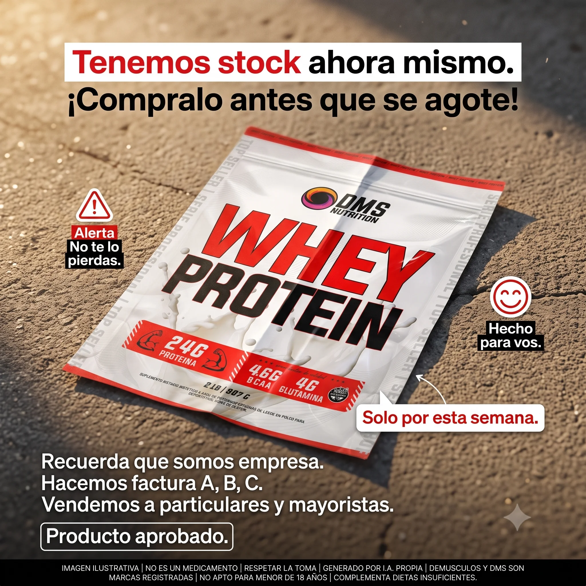 Whey DMS 2 Lbs con Glutamina y BCAA