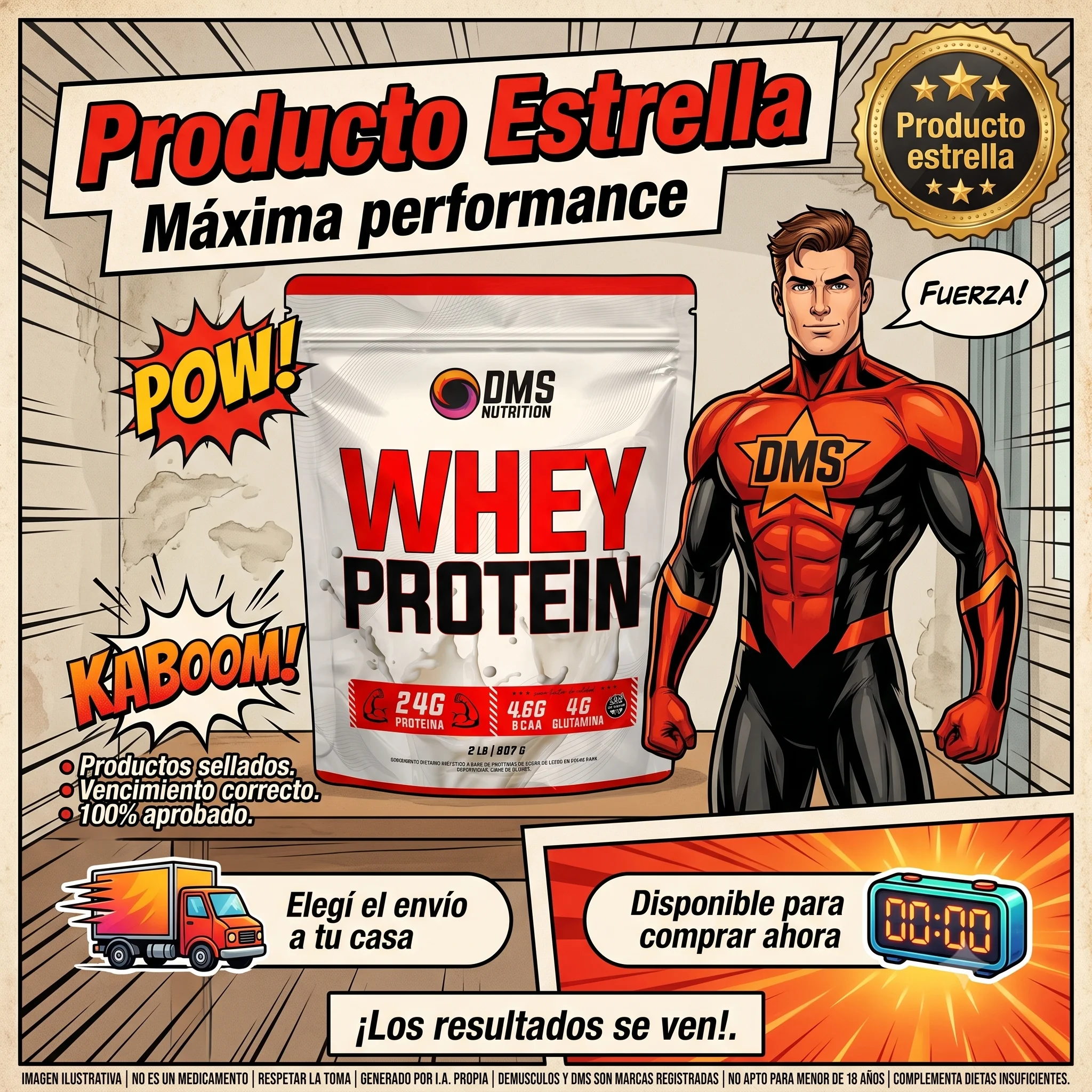 Whey DMS 2 Lbs con Glutamina y BCAA